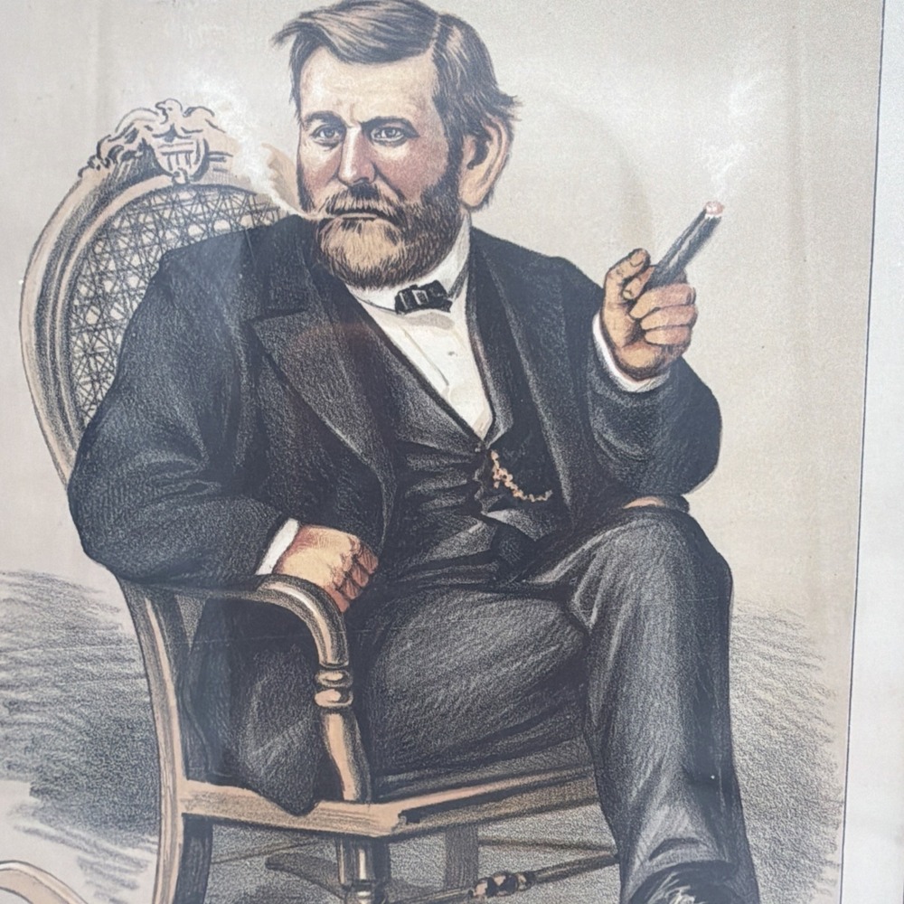 Antique 1872 Vanity Fair Print Ulysses S Grant Thomas Nast Chromolithograph